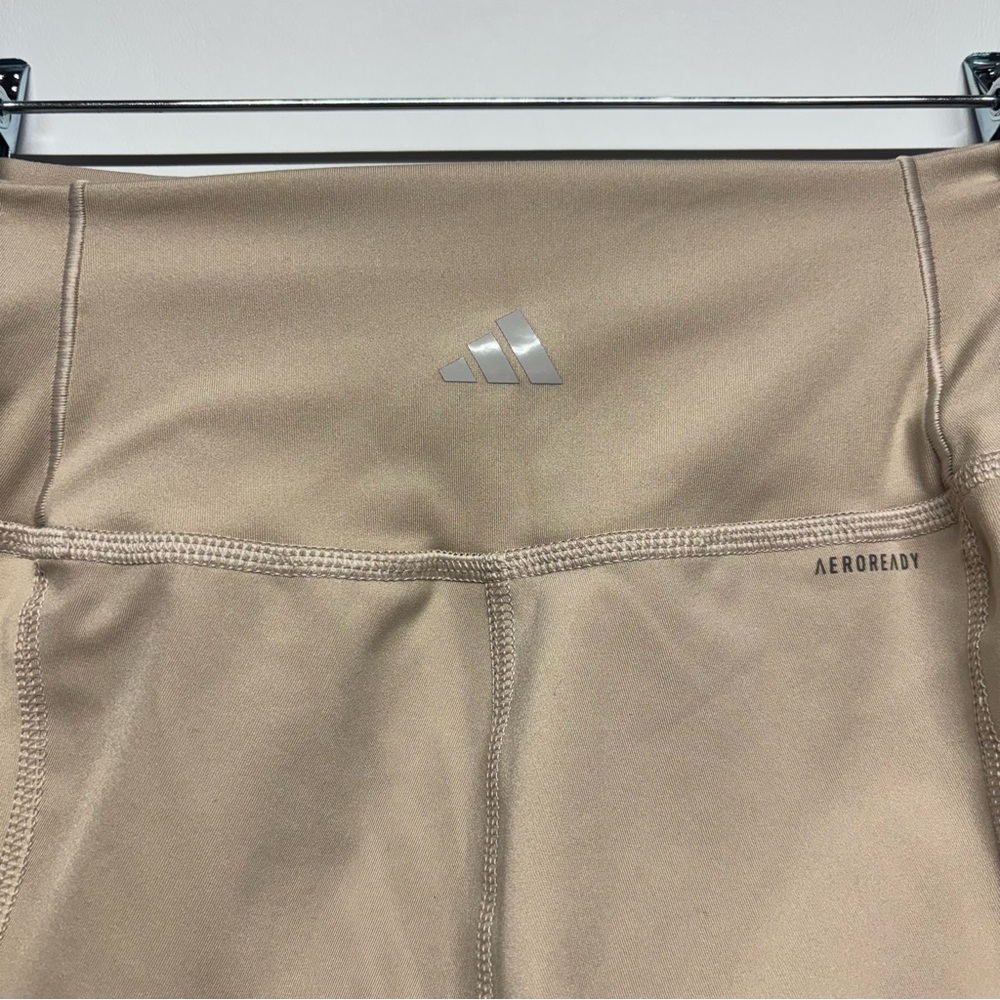 ✨ Adidas AEROREADY High Rise Leggings Beige Size S - Picture 7 of 13